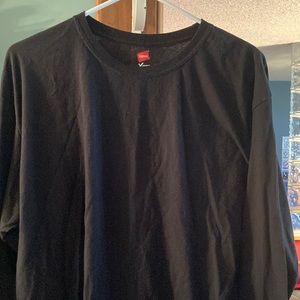 Boys Hanes X Temp Black Long Sleeve Tee Shirt Size L